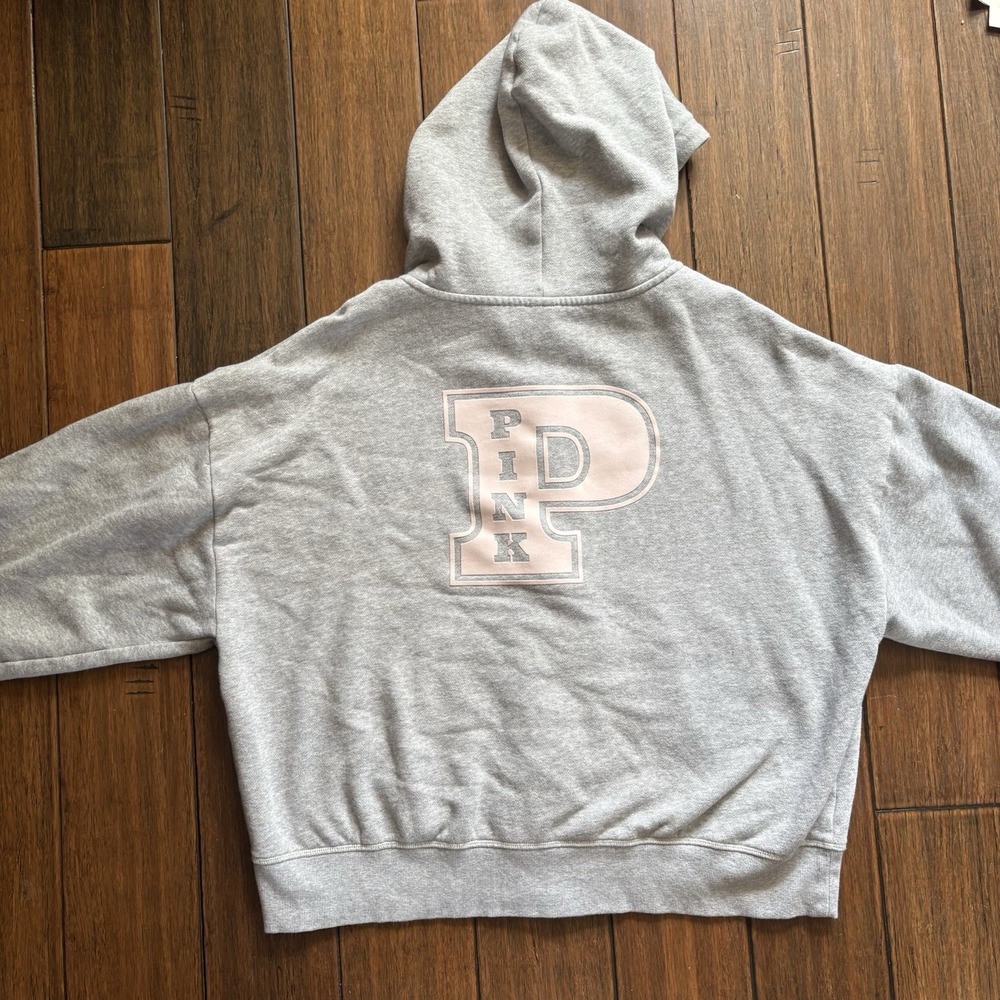 Victoria's Secret PINK Hoodie & Jogger Set Gray Size Large Pullover Sweatpants - Picture 3 of 16